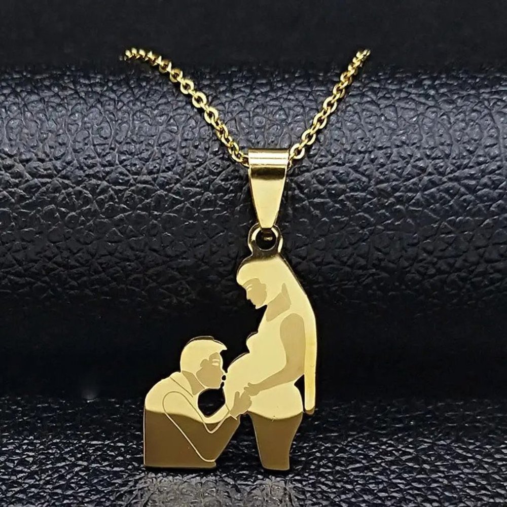 "Family" Pendant Necklace Dad & Expecting Mom
